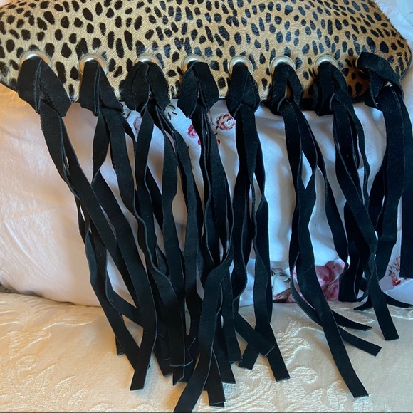 ♥️🎁♥️Leah Aiken Authentic Leopard Skin & Red Suede Pocketbook- Shoulder Bag - Picture 2 of 12